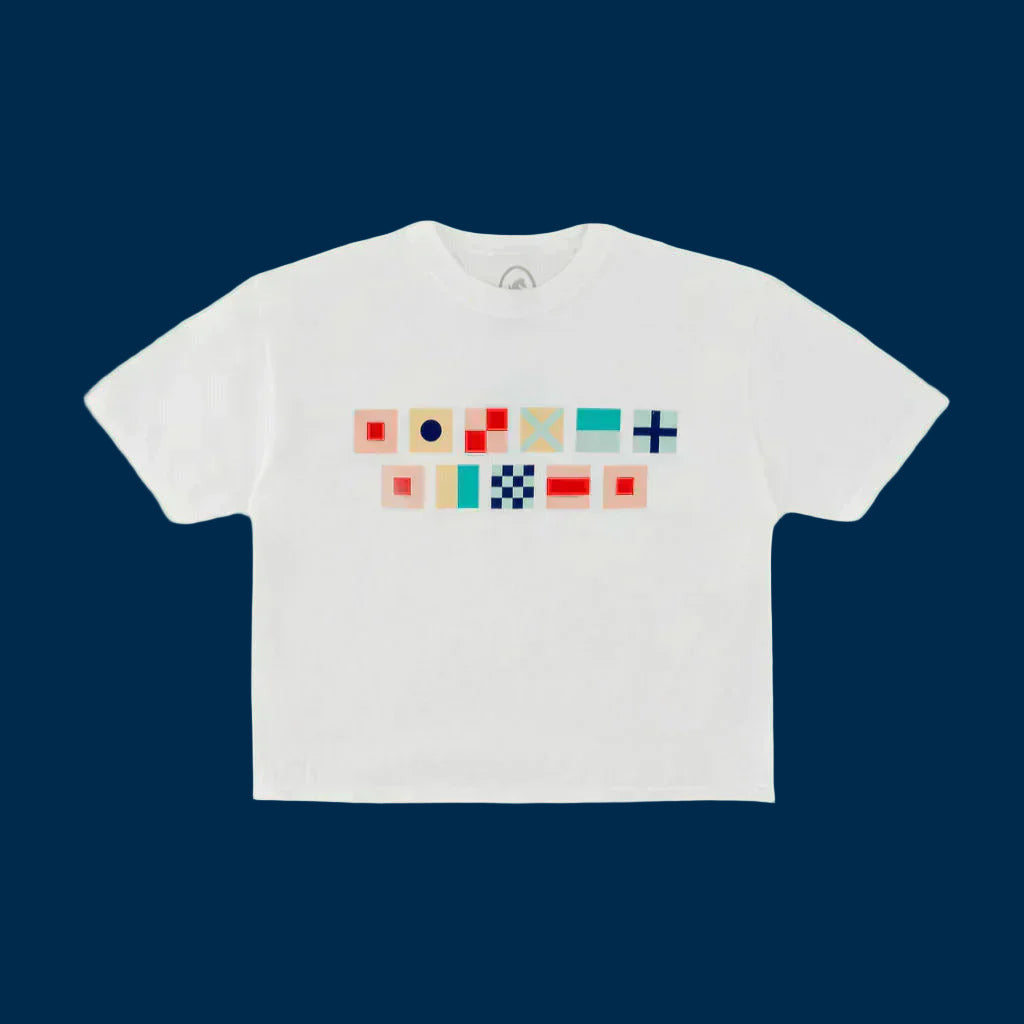 T-Shirt - Silver Sands Nautical Flags Crop Tee